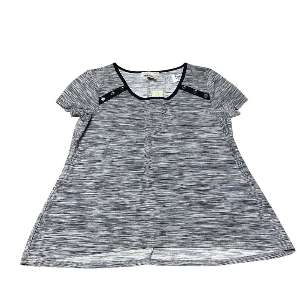 Vintage Suzie Pull On Casual Ladies Top‎ Black Polyester Size Medium NWT - Picture 3 of 7